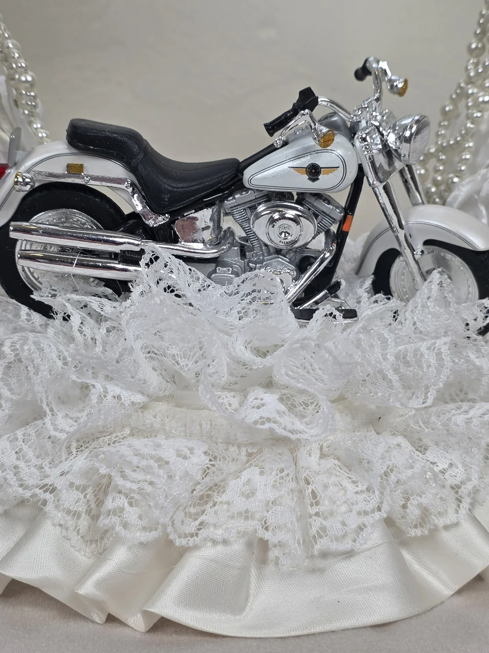 Vintage Harley Davidson Wedding Cake Topper Motorcycle Centerpiece